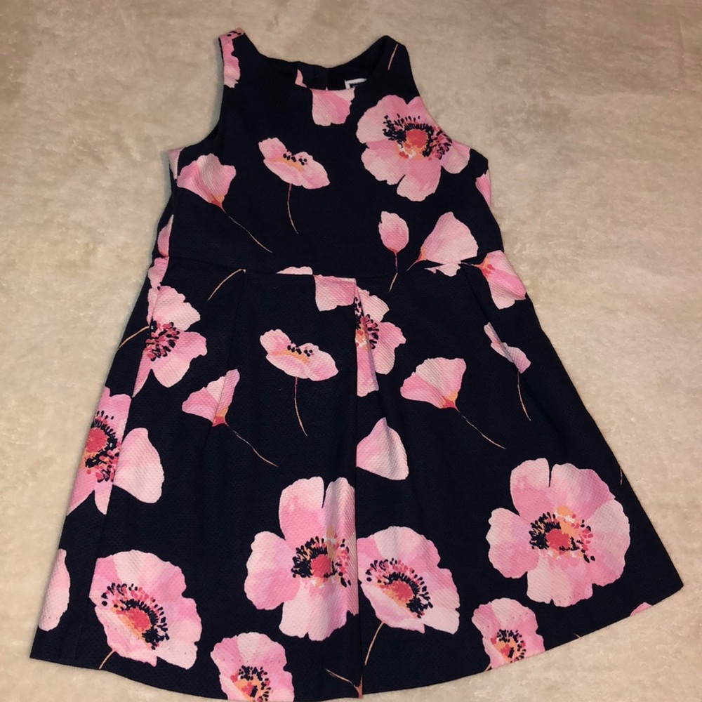 Janie & Jack Navy blue with Pink flowers dress